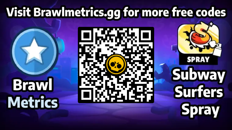 Free QR code to redeem Subway Surfers Spray in Brawl Stars